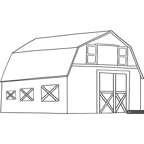 Free Barn Coloring Page for Kids Windmill Coloring Page, Easy Drawing Guides, Barn Pictures, Drawing Guides, Popular Cartoons, Kids Print, Printable Coloring Sheets, Drawing Tutorial Easy, Coloring Tutorial