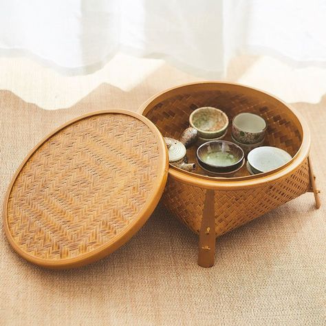 Craft Tea Tray Vintage Bamboo Storage Basket - Bamboo Yellow / S Living Room Items, Home Must Haves, Tray Decor Ideas, Bamboo Storage, Yellow Bamboo, Bamboo Decor, Bamboo Tray, Basket Crafts, Bamboo Crafts