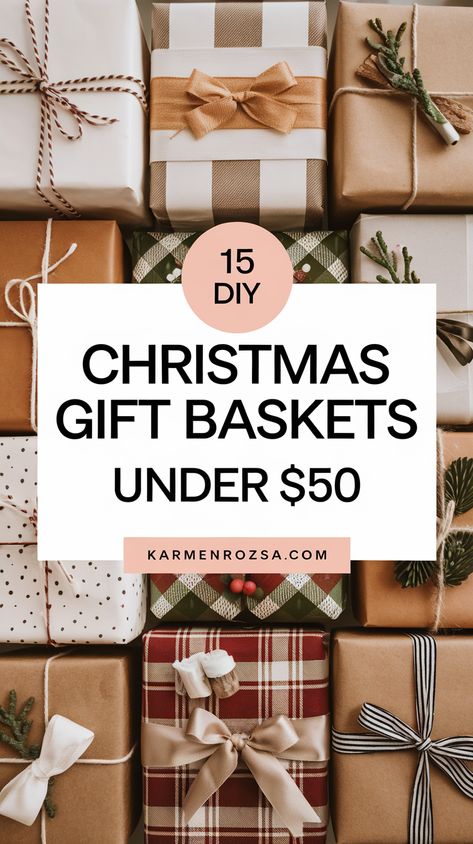 15 Affordable Christmas Gift Baskets Under $50: Creative Ideas for Everyone on Your List - Karmen Rozsa Design Gift Baskets For Christmas Family, Friend Baskets For Christmas, Gift Basket Ideas For Christmas Under $20, Adult Kids Christmas Gift Baskets, Diy Gift Basket Ideas For Christmas, $50 Gift Ideas Christmas, Gift Ideas $50, Christmas Gift Ideas For A Family, Girlfriend Christmas Gifts Ideas Baskets