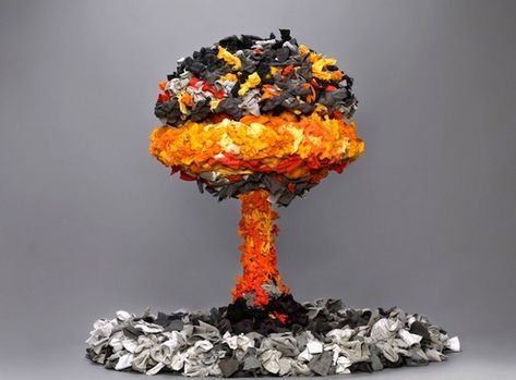 We recycle clothes for style...they do it for art! Check them out: www.guerradelapaz.com Cinder Block Ideas, Mushroom Cloud, Textile Sculpture, Recycling Ideas, Contemporary Textiles, Recycled Clothing, Ways To Recycle, Cinder Block, Textile Waste