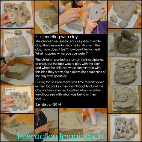 A wonderful way to introduce clay from Interaction Imagination!  #atelier #clay Reggio Documentation, Learning Stories Examples, Reggio Emilia Classroom, Reggio Inspired Classrooms, Reggio Emilia Inspired, Reggio Classroom, Learning Stories, Inquiry Based Learning, Reggio Inspired