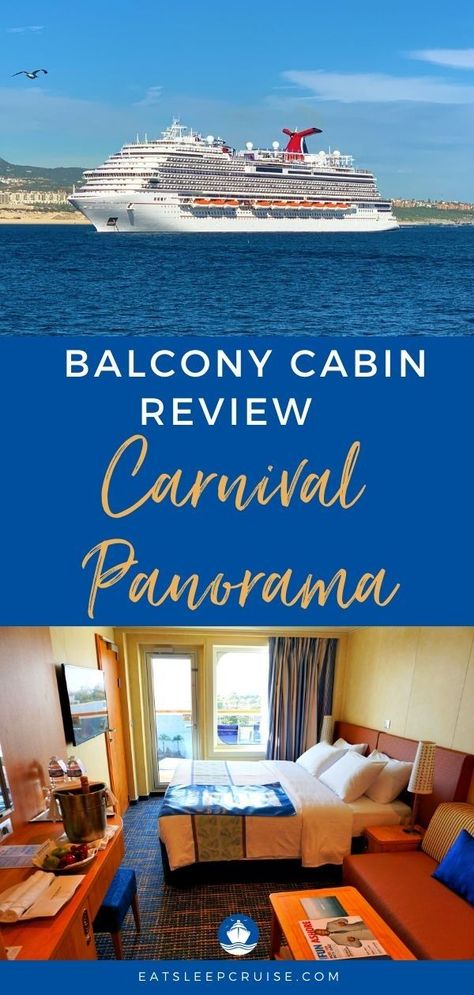 For our first ever Carnival cruise, we booked a balcony room on Carnival Panorama. If you want to know what it is like to stay in this type of accommodation, we share our thoughts and plenty of pictures in this Carnival Panorama Balcony Cabin Review. When booking a cruise, ship cabins range from interior to those with balconies on the upper decks. Our review of the balcony cabin on the Carnival Panorama will help you decide! #cruise #cruiseship #Carnival #CarnivalPanorama #eatsleepcruise Cruise Ship Cabins, Carnival Panorama, Cruise Ships Interior, Cruise Rooms, Cruise Ship Pictures, Carnival Freedom, Cruise Secrets, Carnival Vista, Carnival Cruises