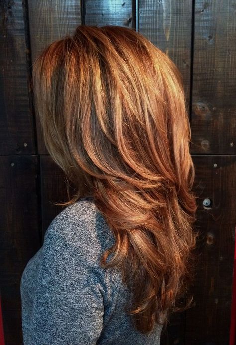 Golden Copper Blonde Balayage, Long Layers With Face Framing Pieces Medium Hair, Dark Copper Balayage, Dark Copper Balayage Brunette, Base Hair Color, Chocolate Copper Hair, Golden Blonde Balayage, Copper Balayage Brunette, Cowboy Copper Hair