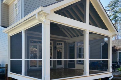 Painted Deck Floors, Screen Porch Kits, Screen Deck, Small Screened Porch, Painted Deck, Screened Deck, Screened Back Porches, Patio Addition, Porch Kits