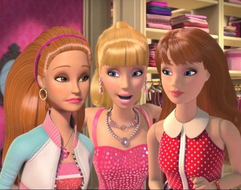 Iconic Trios Female, Barbie In The Dreamhouse, Barbie Sims, Barbie Starlight Adventure, Iconic Trios, Barbie Aesthetic Wallpaper, Cartoon Barbie, Skipper Barbie, Human Barbie