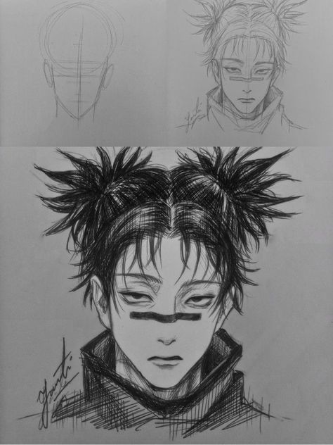 Choso Jjk Sketch, Choso Jujutsu Kaisen Drawing, Jjk Sketch Drawing Easy, Choso Jjk Reference, Jjk Characters Drawing, How To Draw Choso Jjk, Easy Choso Sketch, Choso And Yuji Sketch, Choso Drawing References