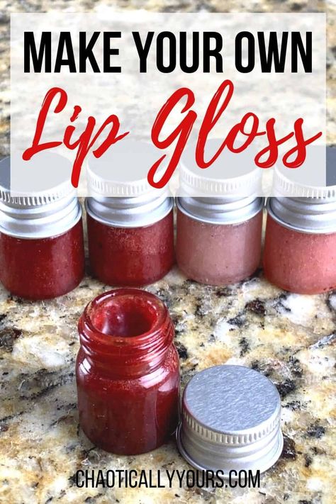 How To Make Homemade Lip Oil, Lip Business Ideas, How To Make Lip Gloss Easy, Diy Lip Gloss Without Beeswax Easy, Easy Homemade Lip Gloss, Lip Gloss Diy Recipes Coconut Oil, Diy Lip Stain Recipes, Diy Natural Lip Gloss, Make Your Own Lip Balm