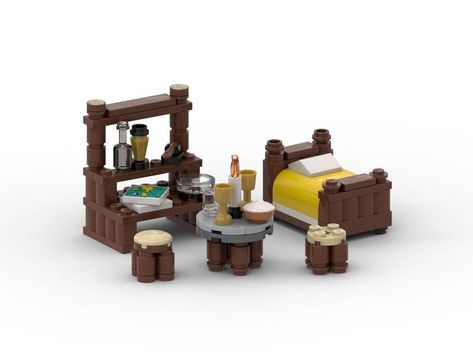 Lego Wizard Tower, Lego Midevil, Lego Leaky Cauldron, Lego Medieval Moc, Lego Hogsmeade Moc, Lego Furniture, Medieval Furniture, Lego Diy, Castles Interior