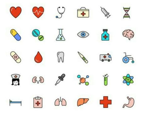 Medical doodles Medical Doodles, Medical School Bag, Health App Icon, Banner Doodle, Medical Websites, Medical Drawings, Text Dividers, Color Icons, Health Icon