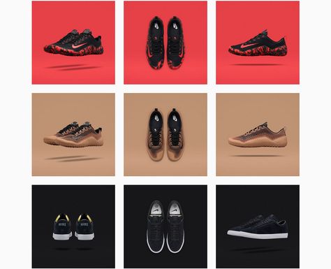 Colour coordinated instagram spread  https://www.instagram.com/nikelab/ New Years Picture Ideas Instagram, Instagram Grid Design, Instagram Design Layout, Instagram Shoes, New Year Pictures, Instagram Grid, Instagram Layout, Instagram Feed Inspiration, Fashion Portfolio