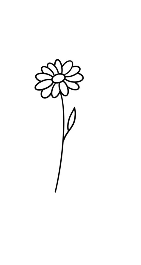 Simple Tattoos Daisy, Daisy Flash Tattoo, Single Line Daisy Tattoo, Daisy Flower Drawing Simple, Simple Daisy Drawing, Daisy Drawing Simple, Tattoos Earthy, Simple Daisy Tattoo, Simple Line Art Tattoo