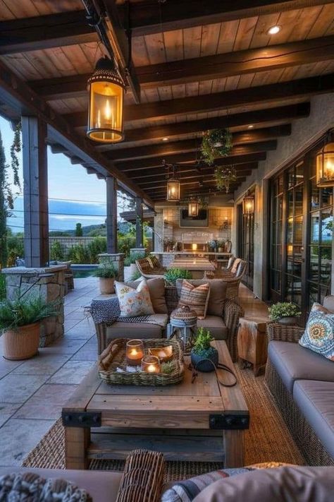 Patio Overhang Ideas, Backyard Deck Ideas, Veranda Design, Luxury Patio, Creative Backyard, Outdoor Extension, Patio Decor Ideas, Australia House, Rustic Patio