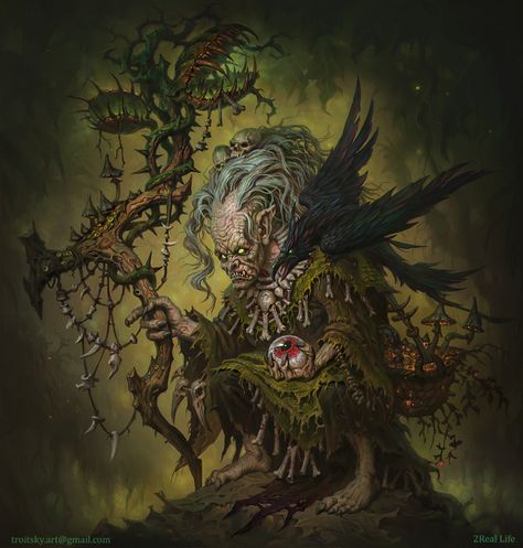 ArtStation - ForestWitch, ivan troitsky D D Monsters, Cool Monsters, Spirited Art, Alien Concept Art, Dungeons And Dragons Homebrew, Witch Art, Wow Art, Monster Art, Beautiful Fantasy Art