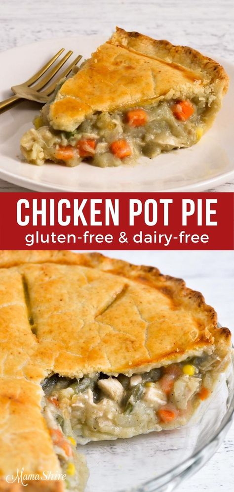 Gluten Free Pot Pie, Dairy Free Chicken Pot Pie, Chicken Pot Pie Crust, Gluten Free Chicken Pot Pie, Gluten Free Comfort Food, Homemade Chicken Pot Pie, Chicken Pot Pie Recipe, Gluten Free Crust, Chicken And Veggies