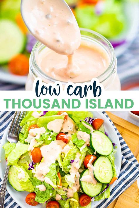 Keto Thousand Island Dressing, Low Carb Dressing, Homemade Thousand Island Dressing, Keto Salad Dressing, Keto Sauces, Thousand Island, Atkins Recipes, Thousand Island Dressing, Salad Dressing Recipes Homemade