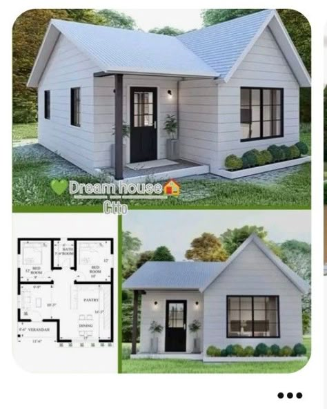 Guest Home Ideas Small Houses, 2 Story Adu, Incredible Tiny Homes, Small House Blueprints, Cheap House, Welcome To Home, Small House Layout, Small House Floor Plans, Building Plans House