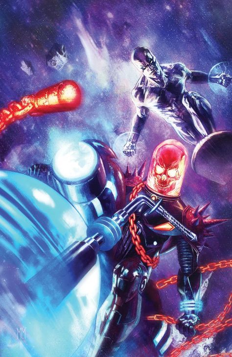 Cosmic Ghost Rider, Silver Surfer Cosmic Ghost Rider, Ghost Rider 2, Comic Script, Frank Castle, Alien Planet, Across The Universe, Silver Surfer, Horror Comics, Ghost Rider