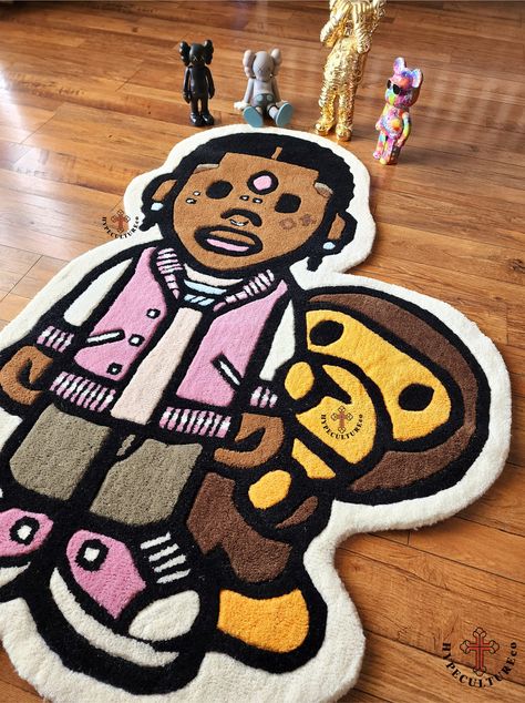 Cool Rugs For Bedroom, Hypebeast Rug, Cartoon Rug, Sneakerhead Room, Hypebeast Room, Graphic Rug, Funky Rugs, Future Apartment Decor, Graffiti Style Art