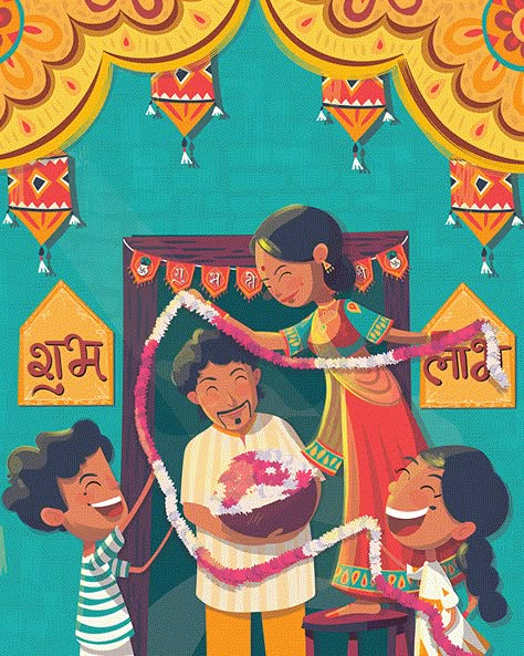 Lohri Illustration, Diwali Illustration Art, Diwali Illustration, Diwali Animation, Daily Comics, Diwali 2024, Magazine Design Cover, Diwali Design, Diwali Poster