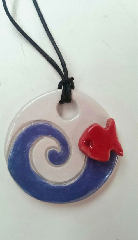 Ceramics Pendant, Clay Necklace Pendant, Ceramic Pendants, Clay Pendants, Clay Diy Projects, Tanah Liat, Clay Art Projects, Ceramics Ideas Pottery, Ceramic Pendant