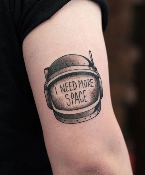 43 Astronaut Tattoos That Are Out Of This World Tattoo For Introverts, Pun Tattoo, Introvert Tattoo, Astronaut Tattoos, Punk Tattoos, Nape Tattoo, The Astronauts, Helmet Tattoo, Astronaut Tattoo