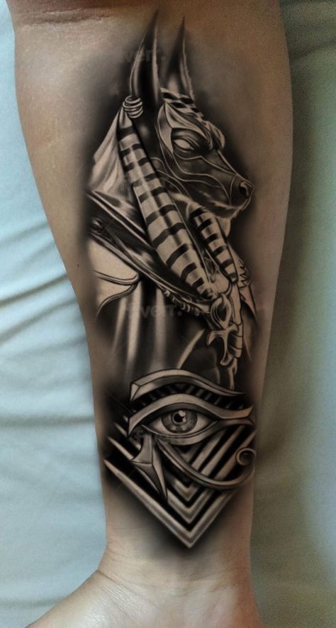 Ra And Anubis Tattoo, အီဂျစ် Tattoo, Anubis And Horus, Egypt Tattoo Design, Egyptian Eye Tattoos, Hand Tatto, Horus Tattoo, Alchemy Tattoo, Egyptian Tattoo Sleeve