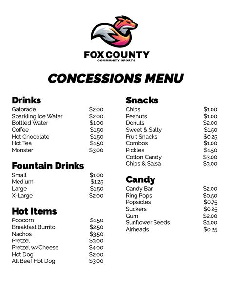 Easy Food To Sell Ideas, Fall Festival Concession Stand Ideas, School Concession Stand Ideas, Concession Stand Food Ideas, Concession Stand Organization, Selling Snacks At School Prices, Concession Stand Inventory Sheets, Football Concession Stand, Concession Stand Ideas