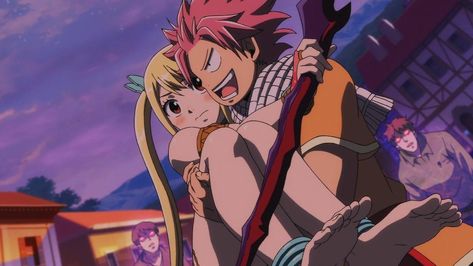 Natsu porte Lucy 💙 Fairy Tail Movie, Fairy Tail Family, Fairy Tail Natsu And Lucy, Natsu X Lucy, Fairy Tail Nalu, Fairy Tail Lucy, Fairy Tail Guild, Natsu And Lucy, Fairy Tail Art