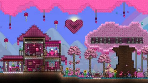 Re-Logic's "final" Terraria update wasn't so final -- another new batch of balance changes and content has been announced for the 1.4.4 Labor of Love Update. Terraria Castle, Terraria House Ideas, Terraria House Design, Terraria House, Minecraft Inspo, Terraria, Stars Then And Now, Cute House, Sandbox