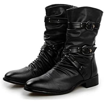 Amazon.com | New Rock 591-S1 Red Flame Metal Black Leather Heavy Punk Gothic Boots 7 | Boots Rockstar Jacket, Black Punk Rock, Shoe Reference, Mode Country, Men Leather Boots, Men's Leather Boots, Steampunk Boots, Womens Tall Boots, Soft Leather Boots