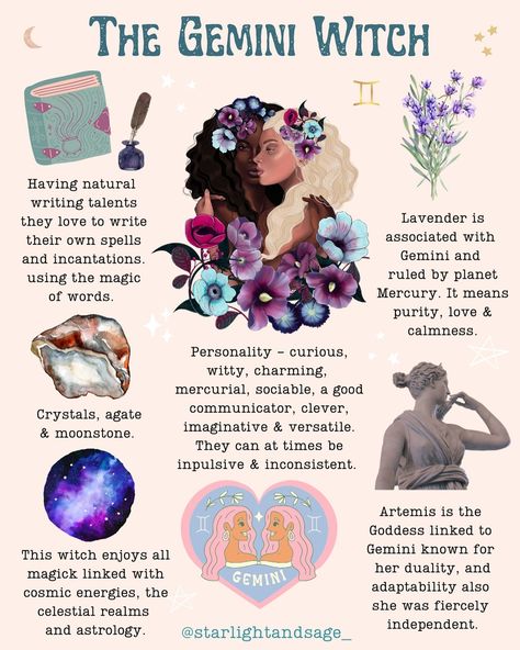 Alice Kendall | GEMINI WITCH Next in my series of Zodiac Witches, now it’s time for the Gemini Witch. Does this sound like you? Why not tag your Gemini… | Instagram Gemini Witch Aesthetic, Herbs For Gemini, Gemini Zodiac Aesthetic, Gemini Witch, Gemini Core, Gemini Friend, Zodiac Witch, Gemini Things, Astrology Witch