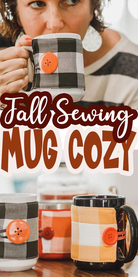 Fall Sewing Projects, Halloween Sewing, Holiday Sewing, Fall Sewing, Weekend Crafts, Fall Mug, Sewing To Sell, Sewing Machine Projects, Diy Mugs