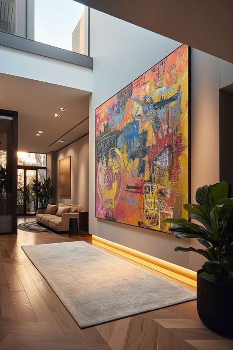 #interiordesign #designideas #ideas #içmekantasarım Best Painting For Living Room, Art On The Wall Paint, Large Art Wall Living Room, Interior Design Abstract, Urban Style Home Decor, Paintings Living Room Ideas, Large Painting On Wall, Interior Design Paintings Wall Art, Acrylic Wall Paint