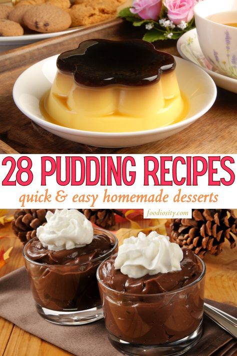 28 Pudding Recipes For Dessert - Foodiosity Jam Pudding Recipes, Dessert Recipes Pudding, Soft Desserts For Elderly, Recipes Using Pudding, Pudding Mix Recipes, Homemade Puddings, Homemade Pudding Recipe, Instant Pudding Recipes, Home Made Pudding