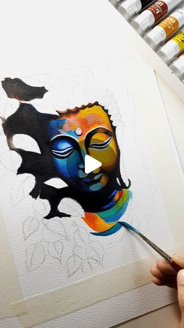 Buddha Art Drawing Paintings, Portrait Painting Acrylic Easy, Bhudha Pics Painting, Buddha Art Painting Acrylics, Buddha Painting Acrylic, Buddha Art Drawing, Buddha Art Painting, Painting Canvases, Buddha Painting