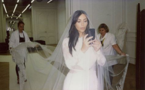 Kim Kardashian West Shares Behind the Scenes Photos from Her Givenchy Bridal Fitting Vogue Wedding Dress, Kim Kardashian Vogue, Kim Kardashian Wedding Dress, Kimye Wedding, Wedding Dress Fitting, 3 Year Wedding Anniversary, Red Bridal Gown, Kardashian Wedding, Kim Kardashian Wedding