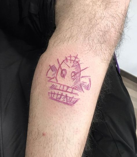 Arcane Jinx Cloud Tattoo, Jinx Arm Tattoo, Wilbur Tattoo, Jinx Inspired Tattoos, Jinx Tattoo Clouds, Arcane Inspired Tattoo, Jinx Arcane Tattoo Ideas, Rubix Cube Tattoo, Arcane Jinx Tattoo