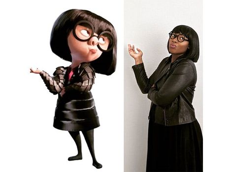 60 Creative Halloween Costumes for Women - PureWow Easy Customes Halloween Women, Comicon Costume Women Diy, Halloween Costumes For Women With Short Hair, Women Movie Characters Costumes, Halloween Costumes With Glasses Woman, Edna Mode Costume Diy, Womens Costumes 2022, Edna Halloween Costume, Halloween Party Outfits College