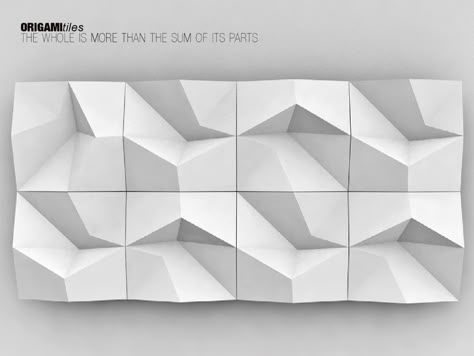 Parametric Wall Design, Origami Tiles, Parametric Design Architecture, Architecture Origami, Folding Architecture, Origami Wall Art, Origami Architecture, 3d Wall Tiles, Patterns Printable