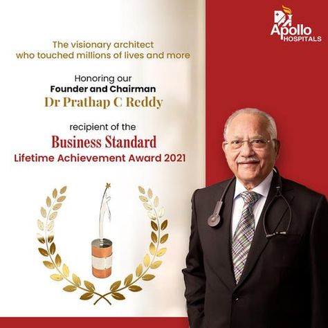 We are proud to announce that our beloved Chairman, Dr Prathap C Reddy, a living legend and an architect of modern health care in India, was honoured with Lifetime Achievement Awards for Corporate Excellence by Business Standard. #LifetimeAchievementAward #BusinessStandard Award Poster, Motion Ideas, Corporate Awards, Lifetime Achievement Award, Excellence Award, An Architect, Living Legends, Health Care, Motion