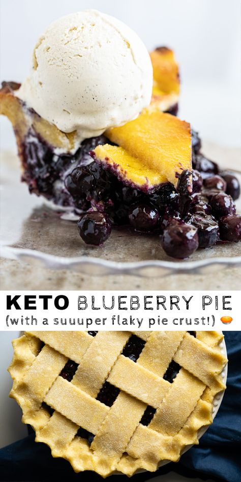 Soft Keto Foods, Keto Pie Filling, Keto Pie Crust Recipes, Sugar Free Blueberry Pie, Keto Blueberry Recipes, Keto Blueberry Dessert Recipes, Keto Pie Crust, Keto Pies, Keto Blueberry Pie