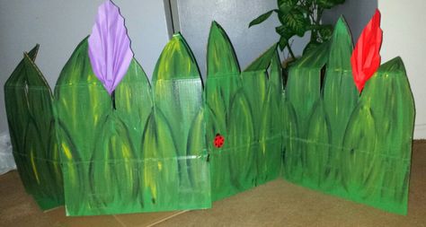 VBS grass Cardboard Bushes Prop, Cardboard Grass Prop, Grass Set Design, Pond Stage Prop, Wild Life Vbs Decoration, Vbs Magnified, Cardboard Stand, Weird Animals Vbs, Grass Backdrops