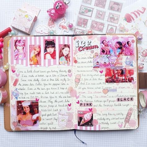 Blackpink Scrapbook Ideas, Song Journal Ideas, Blackpink Scrapbook, Song Journal, Notebook Idea, Kpop Journal, Pretty Journals, Cold Ice, Brother Quotes