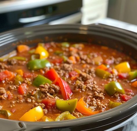 My mom always whipped this up with a side of bread, and man, it was divine. Soup With Peppers, Easy Crockpot Soup, Cooktop Cove, Crockpot Soups, Pepper Soup, Crockpot Soup Recipes, Beef Casserole Recipes, Comfort Soup, Beef Soup