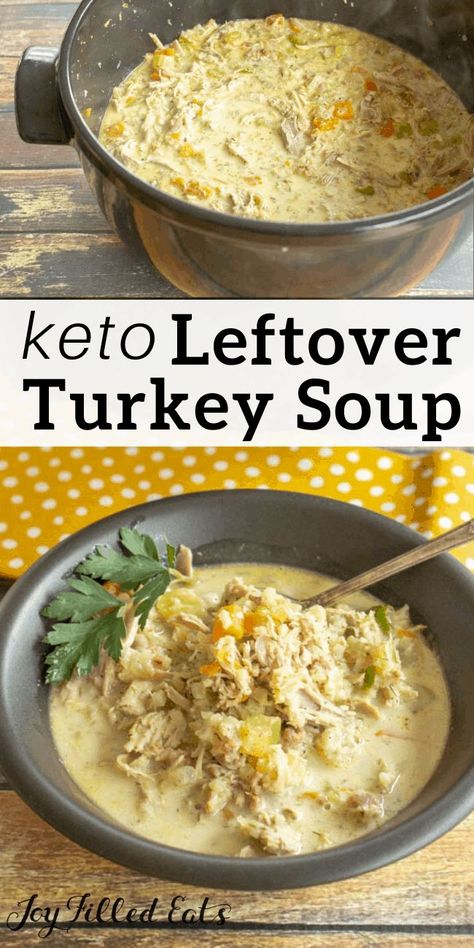 Best Turkey Soup, Easy Turkey Soup, Creamy Turkey Soup, Easy Leftover Turkey Recipes, Homemade Turkey Soup, Leftover Turkey Soup, Soup With Bacon, Turkey Soup Recipe, Turkey Casserole