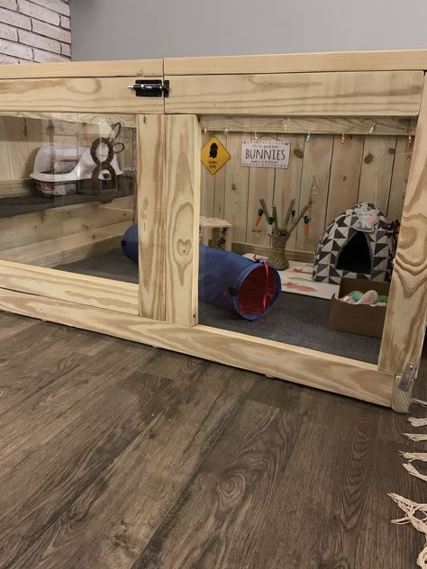 Wood Rabbit Cage, Diy Bunny Cage Indoor, Bunny Enclosure, Indoor Bunny House, Diy Bunny Cage, Indoor Rabbit House, Diy Rabbit Cage, Rabbit Enclosure, Bunny Cage