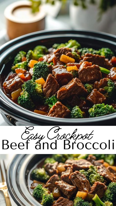 Make dinner easy with this Delicious Crockpot Beef and Broccoli! This slow-cooked recipe is great for fall and winter recipes, featuring tender beef and crisp broccoli. A perfect choice for easy fall dinner ideas on busy nights. Crockpot Beef And Broccoli Healthy, Crockpot Broccoli Beef Slow Cooker, Crockpot Beef And Broccoli With Stew Meat, Crock Pot Beef And Broccoli Slow Cooker, Aip Beef And Broccoli, Winter Crockpot Meals Healthy, Crockpot Beef And Broccoli Easy, Winter Night Dinner Ideas, Crockpot Broccoli Beef