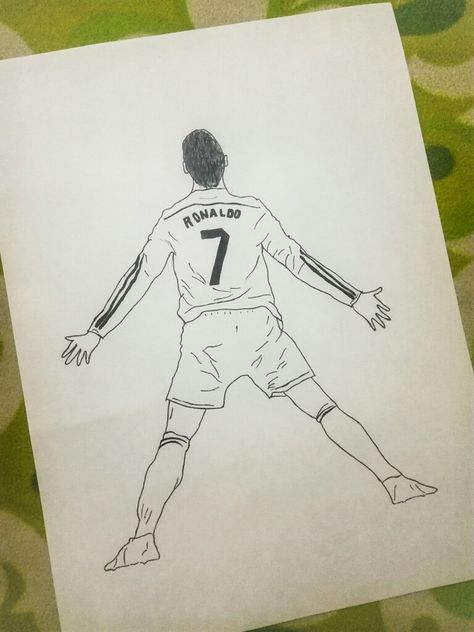 Cr7  pen drawing Easy Ronaldo Sketch, Ronaldo Cristiano Drawing Easy, Ronaldo Simple Drawing, Cr7 Drawing Easy, Soccer Drawings Easy, How To Draw Ronaldo, Neymar Drawing Easy, Ronaldo Art Drawing, Cr7 Painting