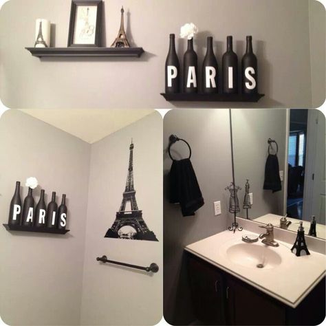 Ideas to spruce up my paris themed bathroom decor♡ Paris Theme Bathroom, Paris Themed Bedroom Decor, Paris Bathroom Decor, Paris Theme Decor, Paris Room Decor, Paris Bathroom, French Room, Paris Themed Bedroom, Paris Rooms