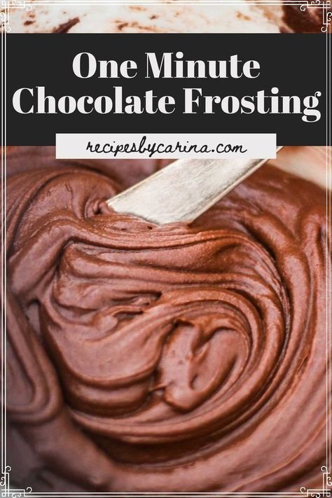 This One Minute Chocolate Frosting is sweet, chocolatey and decadent! A simple, quick and easy chocolate frosting recipe perfect for cupcakes and brownies. Quick Chocolate Frosting, Easy Chocolate Icing Recipe, Easy Chocolate Frosting Recipe, Homemade Chocolate Icing, Chocolate Frosting Easy, Chocolate Frosting Recipe Easy, Chocolate Icing Recipes, Chocolate Frosting Recipe, Milk Chocolate Frosting